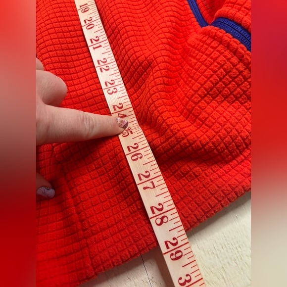Lands’ End Women's Grid Fleece Full Zip Jacket Size Large (14-16) Orange - Picture 4 of 7